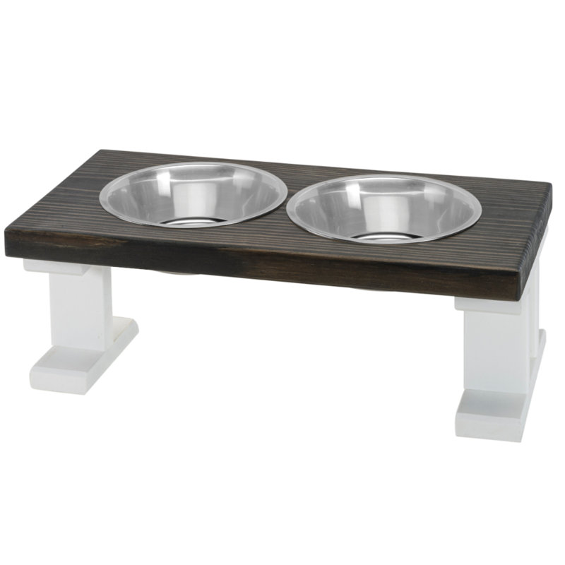 Elevated Feeder, White/Ebony, Small (8")
