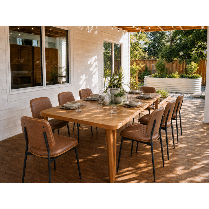 Maelynn Modern Faux Leather Dining chairs Upholstered Dining chairs with Metal Legs, Brown, white and pink