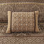 Ensemble de courtepointe 6 pièces avec coussins décoratifs en jacquard brun / or double / grand-117515459