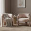 Chaise d'appoint demi-tonneau Mid-Century moderne (ensemble de 2, beige)-788090634