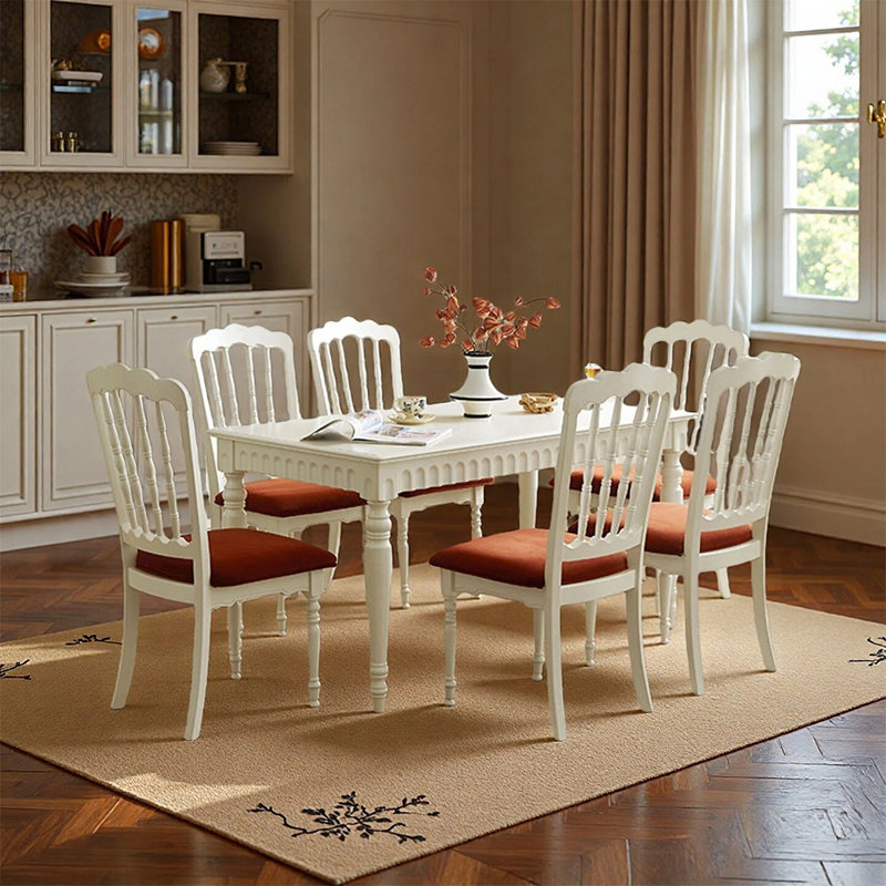 Ensembles de table de salle à manger simples et élégants, 7 pièces : table, 6 chaises