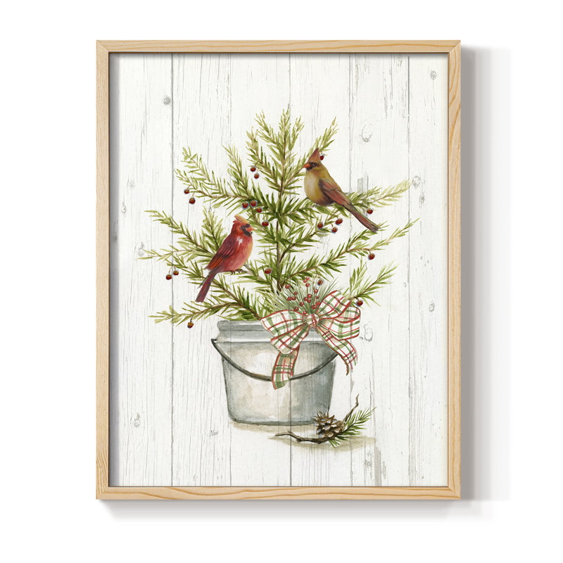 Winter Pine I Framed Print - Solid Wood, Natural, 15" H x 12" W