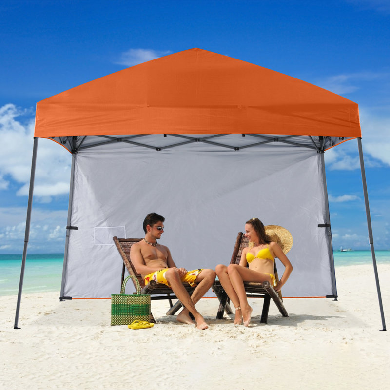 10 pi. L 10 pi. D Toile escamotable en acier, Orange