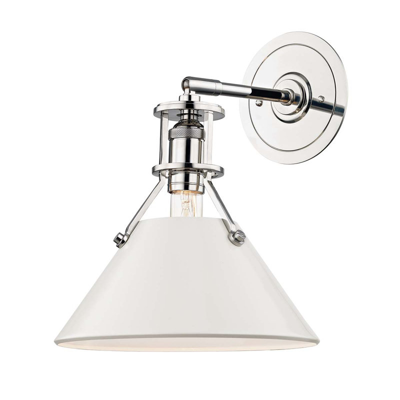 Painted No.2 Wall Sconce by Mark D. Sikes, Off-White, Polished Nickel
