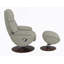 Fauteuil d'appoint en cuir fleur de qualité supérieure avec pivot et repose-pieds, avec sièges à ressorts ensachés et pieds Kd pour un confort et un style modernes