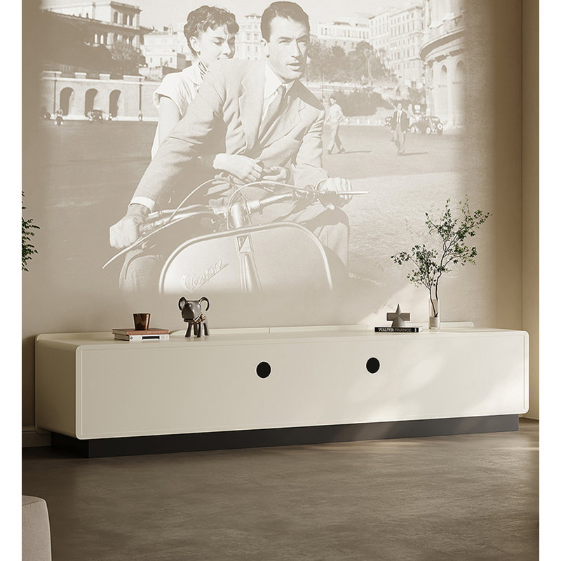 Refined Low Profile TV Cabinet with Spacious Storage