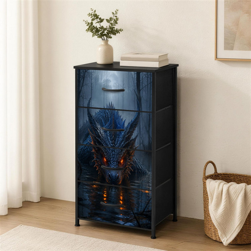 Commode 4 tiroirs pour chambre à coucher Majestic Émergents de Mystical Foggy Lake Dusk