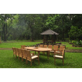 Arjun Outdoor 13 - Piece Teak Dining Set
