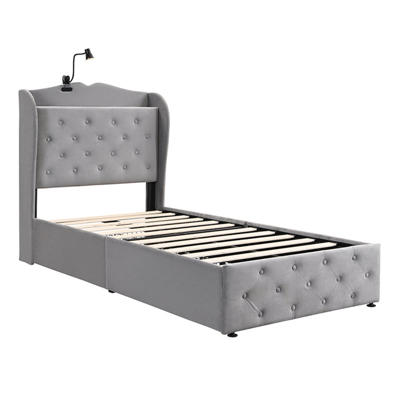 Aydree Upholstered Storage Bed, Single (3')