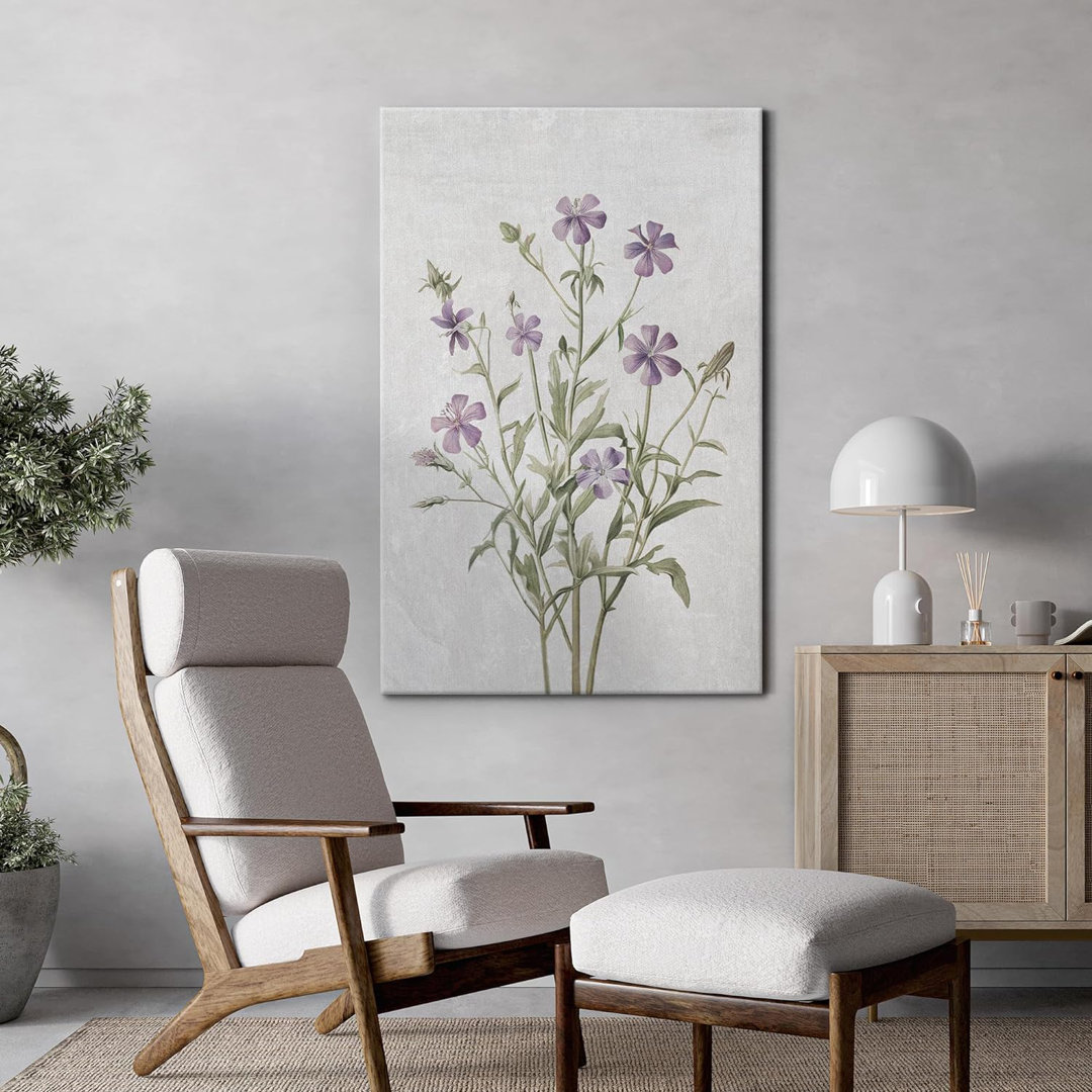 Vibrant Wildflower Purple Watercolor Still Life Nature Modern Art Botanical Floral On Canvas Print IDEA4WALL 