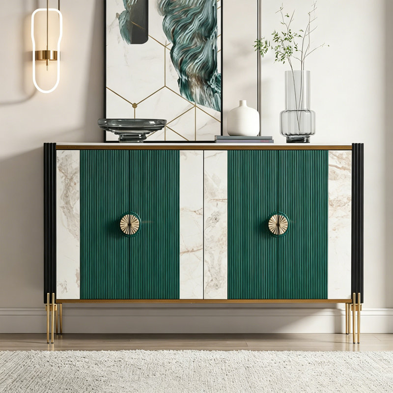 Buffet moderne et minimaliste réglable, 35.43" H x 62.99" W x 15.75" D