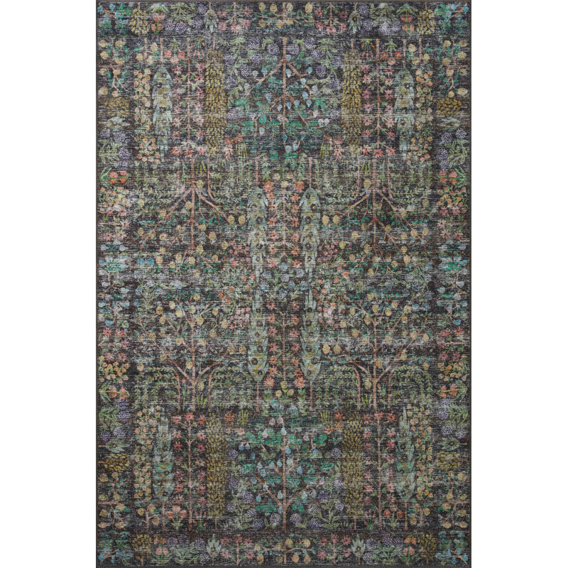 Rifle Paper Co. X Loloi Maison Grove Blue Area Rug, Rectangle 8'4" x 11'6"