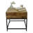 Hand-crafted Natural Wood And Iron Square Side Table