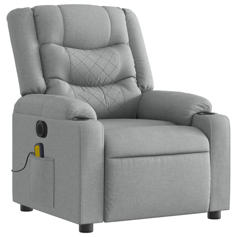 Fauteuil de massage, Gris clair, Poussoir électrique