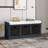 41.3-inch Entryway Storage Shoe Bench with 3 Removable Classic Rattan Basket and Removable Cushion-2072199439