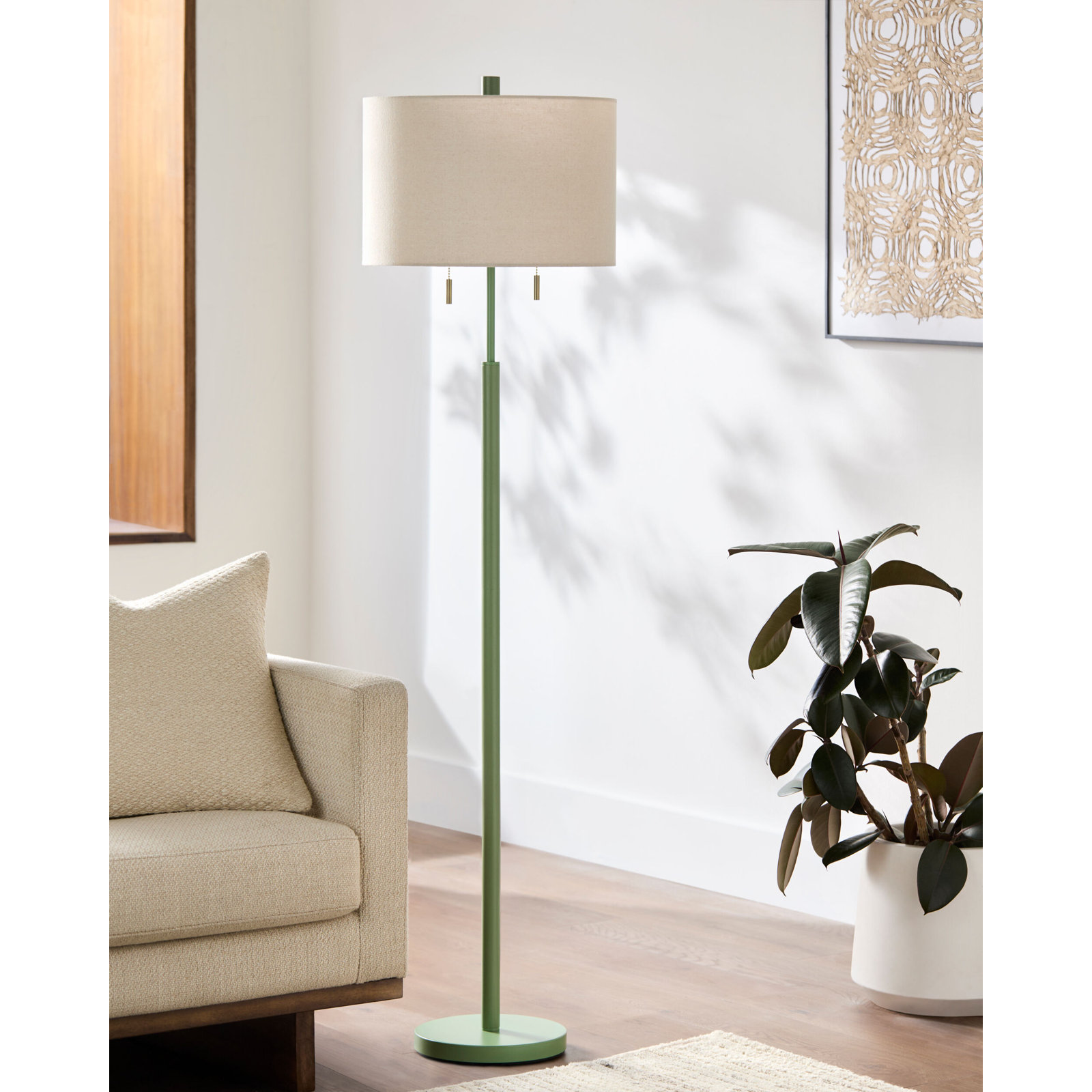 Kenley 62'' Floor Lamp, Green