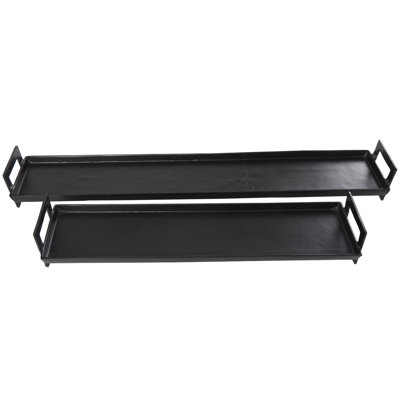 Aluminum Metal Nesting Decor Tray with Handles Set
