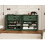 Buffet 100% bois massif 64 po avec portes en verre transparent, 4 tiroirs et tablettes réglables-182239968