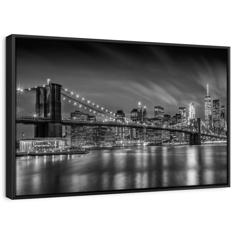 Impression sur toile Brooklyn Bridge Nightly Impressions, H 25 po x l 37 po