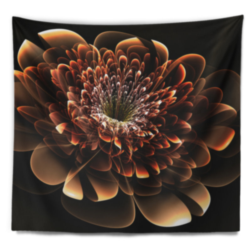 Tapisserie fleur fractale, H 50 po x l 60 po