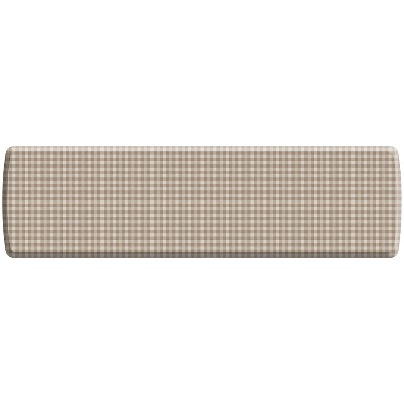 Anti-Fatigue Kitchen Comfort Mat, Cottage Check Pattern In Tan, Tan, 30" x 108"