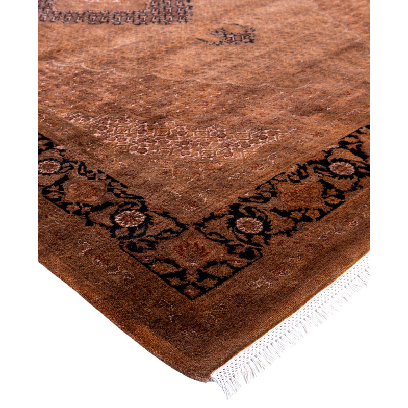 Overdyed Hand-Knotted Wool Modern-Contemporary Brown Area Rug 6' 7" x 9' 10"