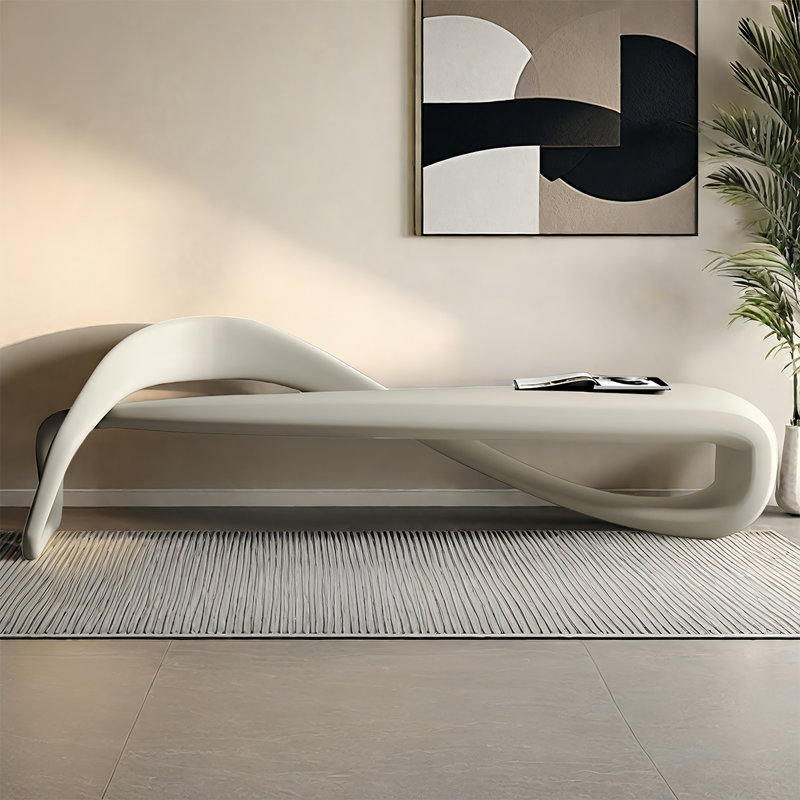 Banc rembourré en microfibre et cuir massif, H 16,14 po x l 70,87 po x P 18,11 po