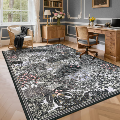 Washable Rugs for Living Room Area Rugs for Bedroom Non Slip Bedroom Carpet Indoor Stain Resistant Floor Cover for Dining Room Office Nursery