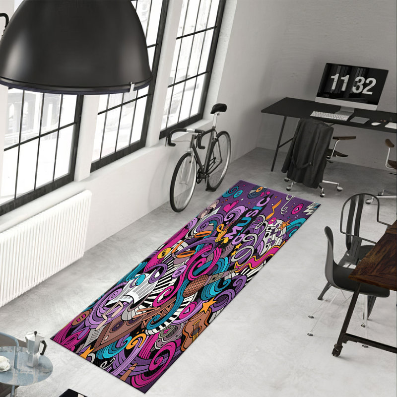 Plush Ultra Soft Printed Rug with Vibrant Geometric Design Ideal for Adding a Splash of Color to Any Room in Your Home
