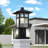 1 Light Satin Gold Medium Outdoor Post Top Lantern With Clear Glass-1984921587