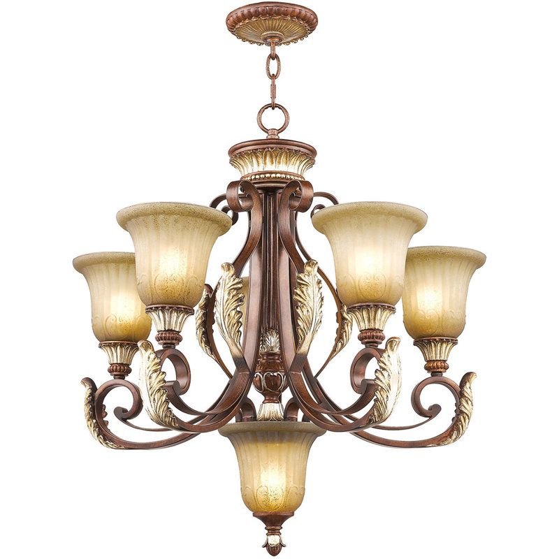 Lustre classique 6 lumières à abat-jour Aaja