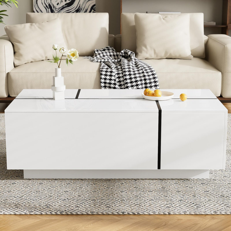 Table basse extensible, Blanc