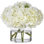 White Hydrangeas in Glass Cylinder Vase