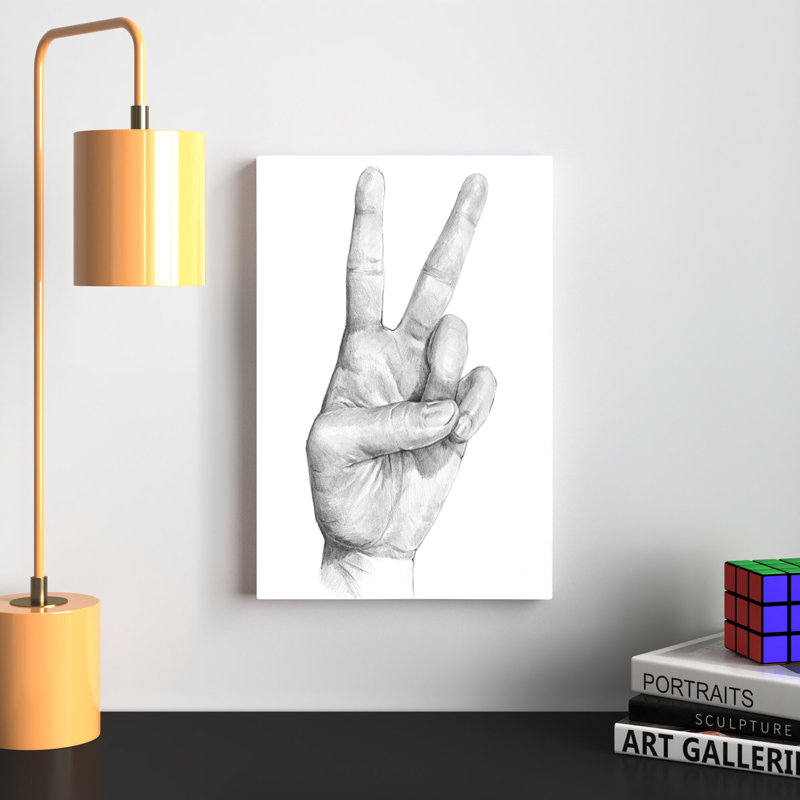 «Hand Signs II», peinture sur toile, H 18 po x l 12 po