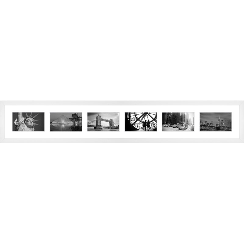 Algere Wood Picture Frame with Mat, White