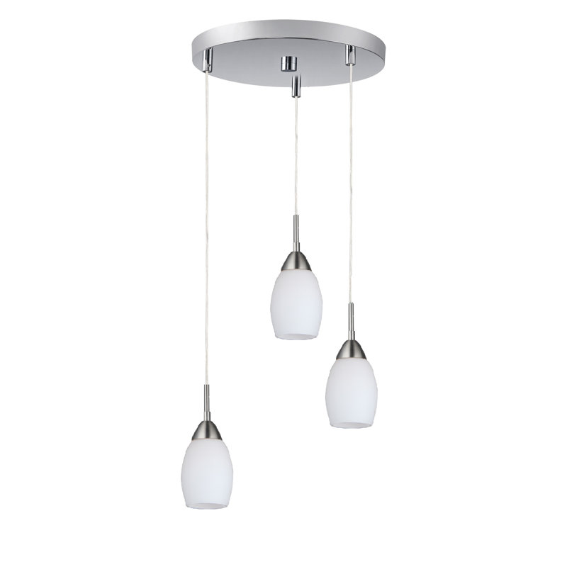 Murphy 3 - Light Cluster Pendant, Satin Nickel, Opal