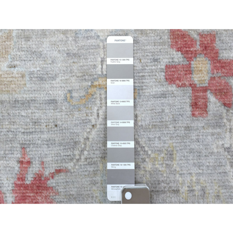 Tapis de couloir oriental gris en laine nouée à la main 3 pi x 13 pi 5 po Angora Oushak E01D03E0A0F843719D43525F75B31145
