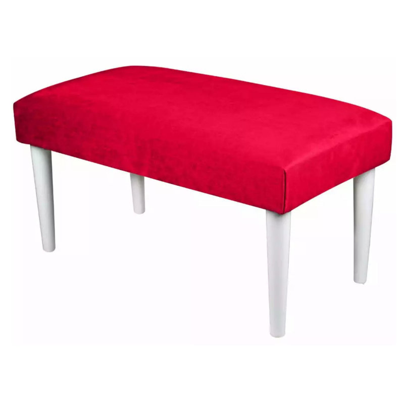 Mansbury Velvet Upholstered Bench, 40cm H x 100cm W x 30cm D, Red