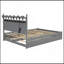 Lit plateforme avec rangement en bois, 2 grands tiroirs, lit gigogne simple, un ensemble de prises et ports USB-1647672769