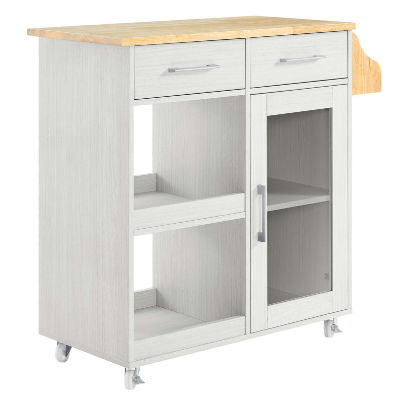 Modway Culinary Kitchen Cart With Spice Rack, White