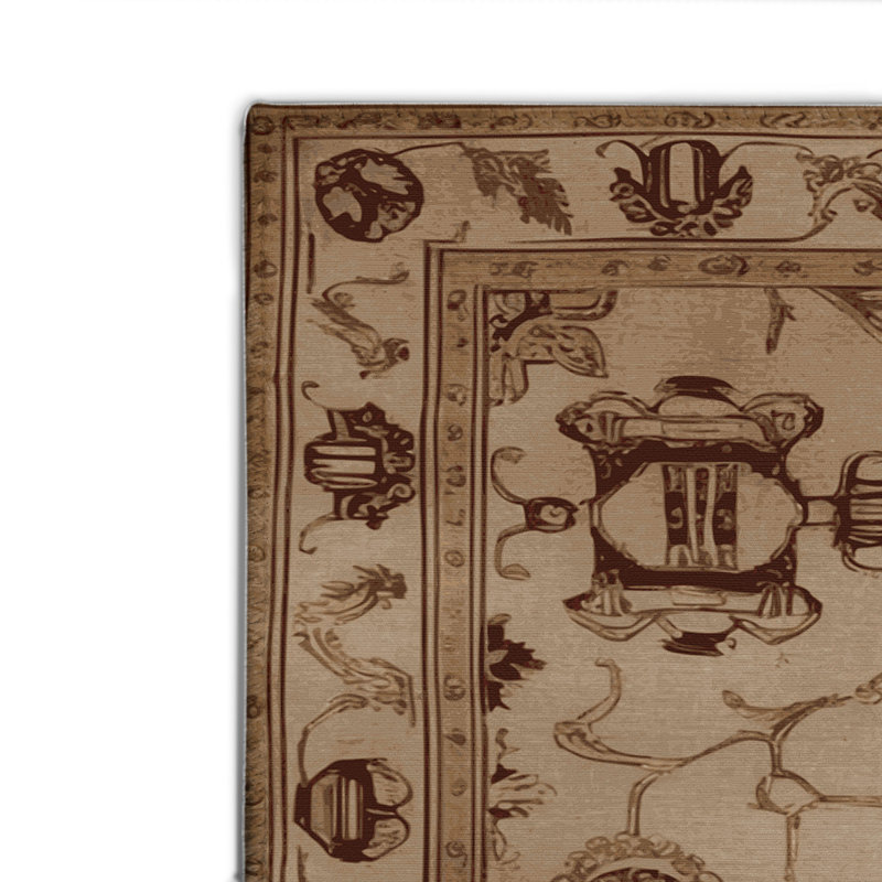 Tapis beige français d'intérieur et d'extérieur, Rectangulaire 8 pi x 10 pi