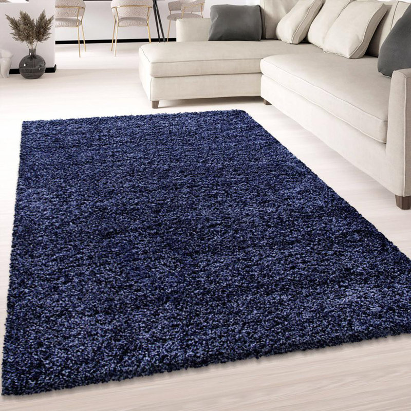 Currence Shaggy Blue/Navy Rug, Rectangle 120cm x 170cm