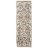 Narely Hand Knotted Wool Geometric Area Rug in Gray