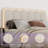 Solid Wood Queen Size Boucle Platform Bed with Rounded Headboard in Cream White with DIY Multicolor RGB Lights-118659062-118659064