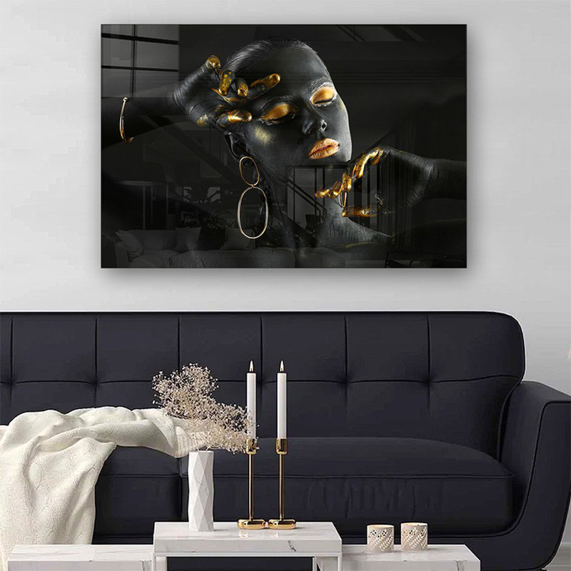 Superbe peinture murale en verre trempé 27,6 po x 39,4 po | 100% verre trempé, épaisseur: 0,16 pouce | Décoration élégante pour le salon ou le bureau, durable et facile à nettoyer, idée de cadeau parfaite