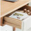 Bureau d'ordinateur en bois massif - grand bureau de 47 pouces avec 2 tiroirs, bureau d'ordinateur de style minimaliste moderne