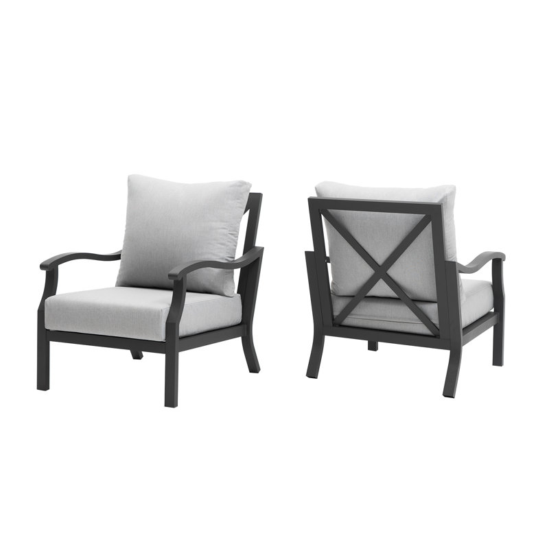 Chaise de patio avec coussins Cainnech