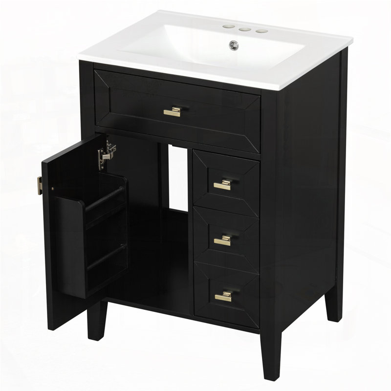 Meuble-lavabo 24 po avec lavabo, Black