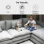 Canapé d'angle modulaire en L de 280 cm (110 po), recouvert de tissu, avec méridienne, grand canapé d'angle profond pour salon, gris pâle