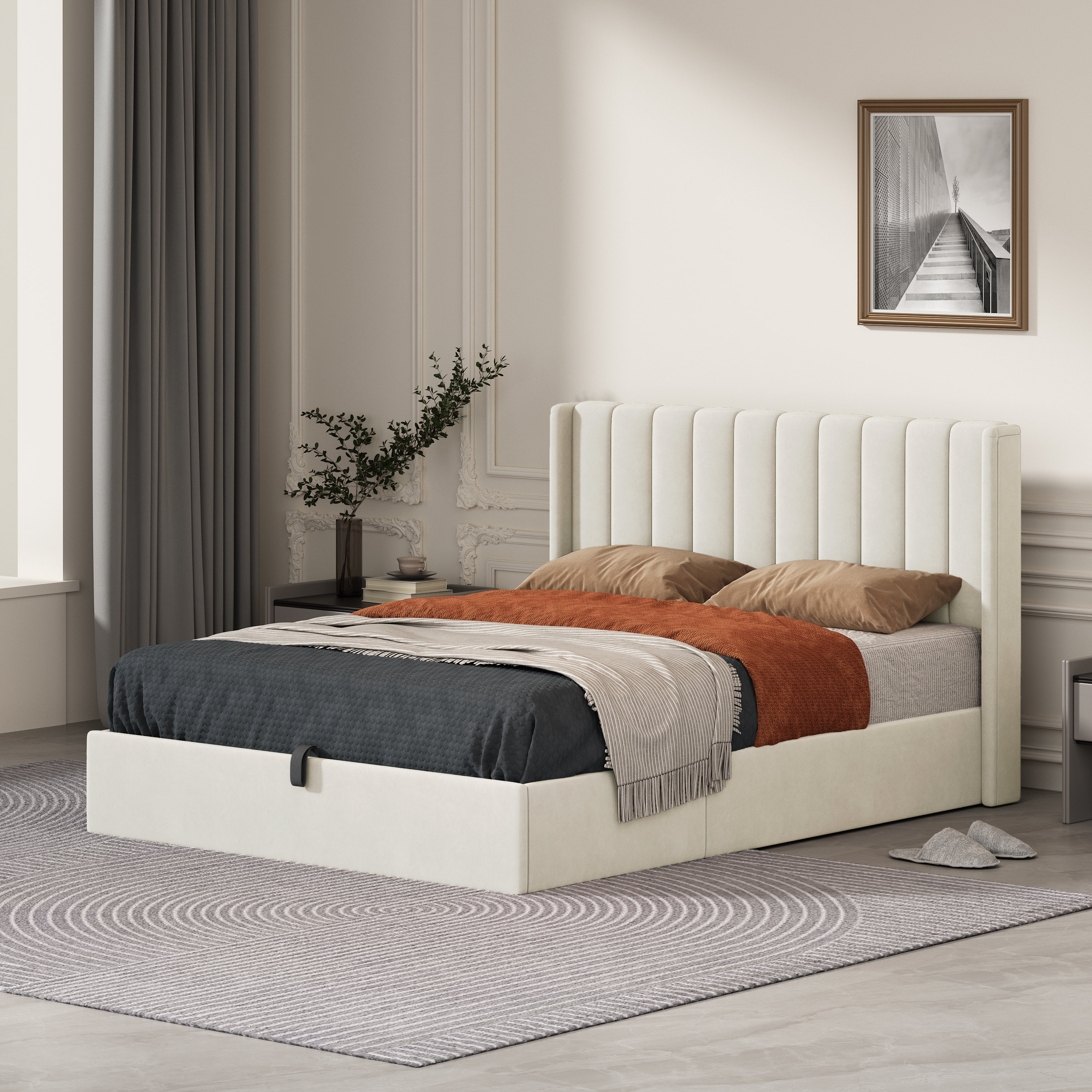 Latitude Run® Daizia Lift Up Storage Platform Bed with Wingback